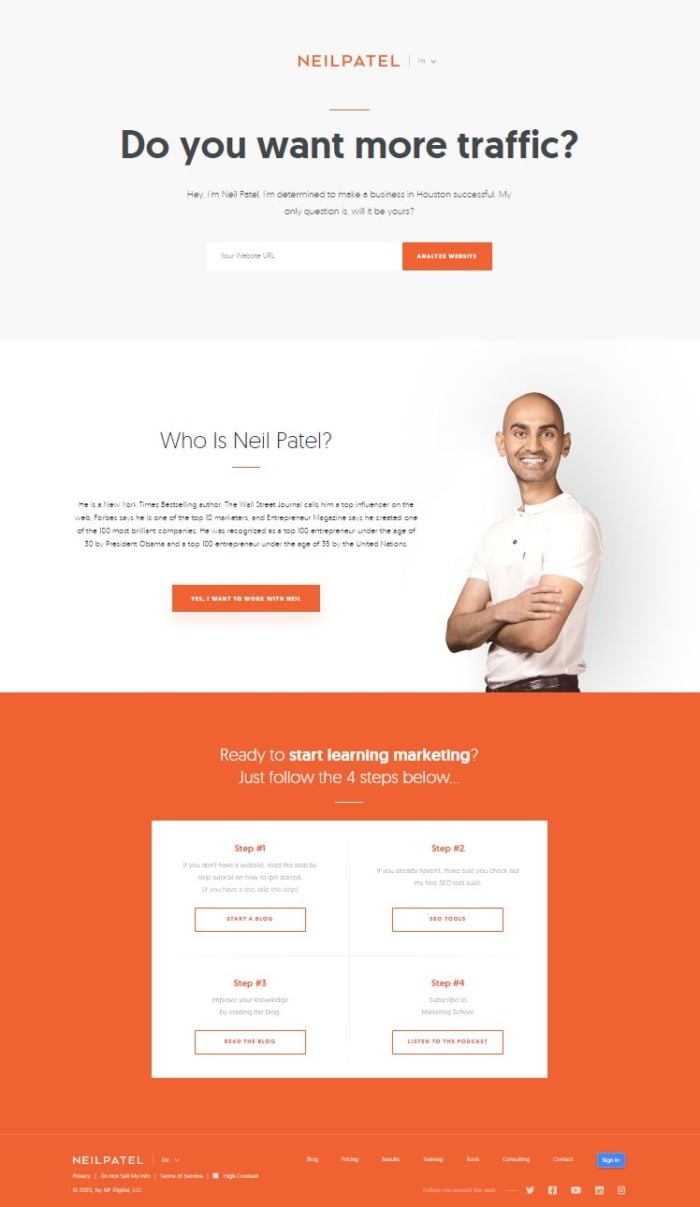 Neil Patel's website. 