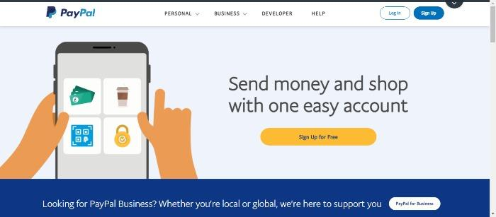 Paypal using blue on their homepage to show trust and dependability. 