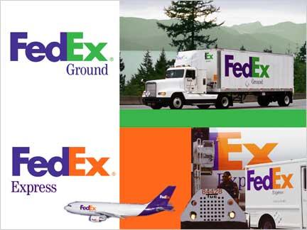 FedEx branding and colors. 