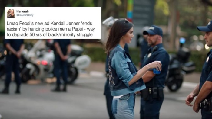 Pepsi's superbowl ad with Kendall Jenner. 