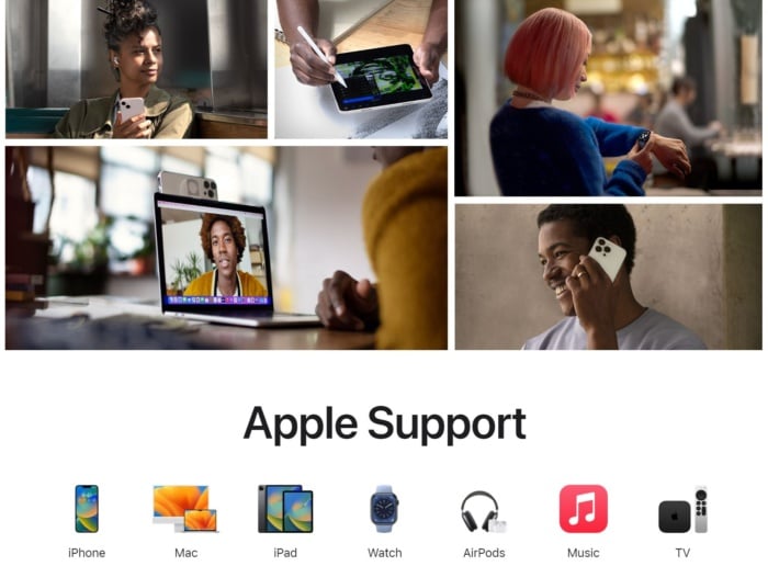 Apple's homepage. 