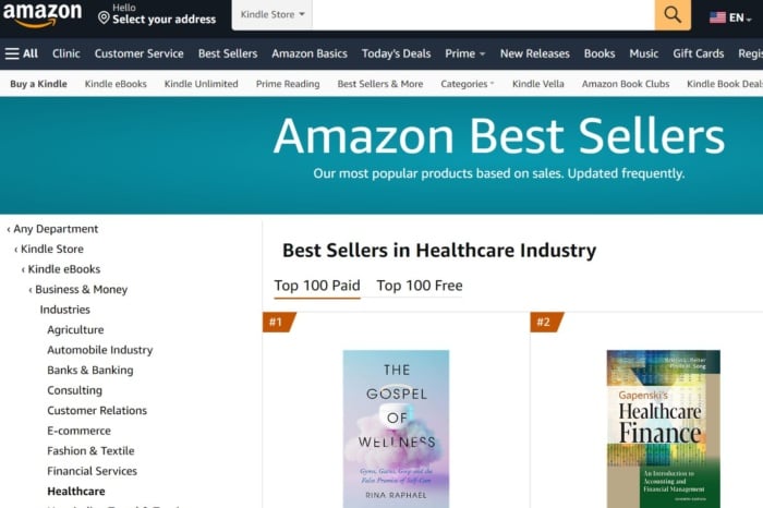 Amazons best selling books for the healthcare industry. 