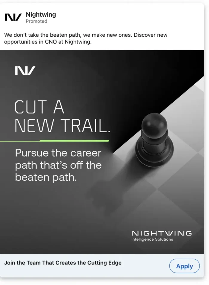 A Nightwing linkedin ad.
