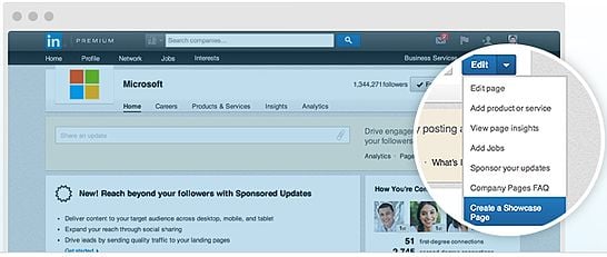 Create a showcase page on Linkedin. 