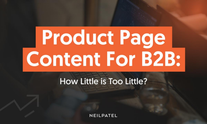 Product page content for B2B. 