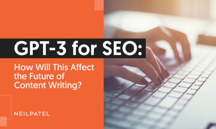A graphic saying "GPT-3 for SEO: How Will This Affect The Future of Content Writing?"