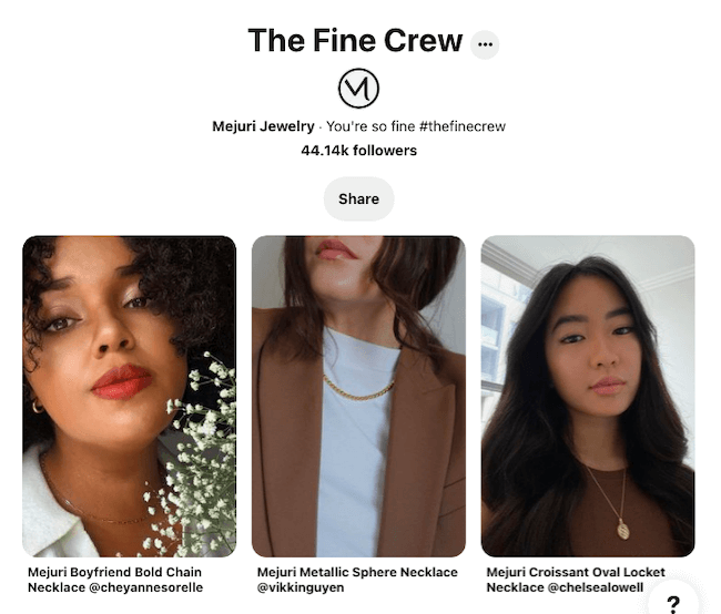 The Fine Crew Pinterest profile
