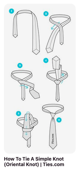diagram showing how to tie a tie