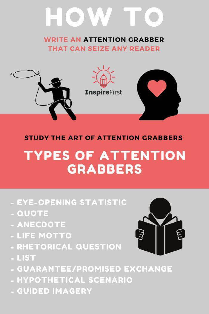 infographic on different ways to get readers' attention 