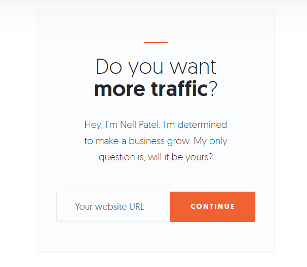 A form on Neil Patel's website.