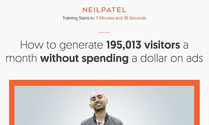 Neil Patel landing page