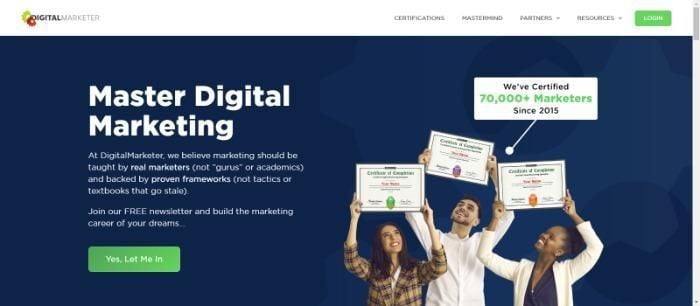 Digital Marketer landing page
