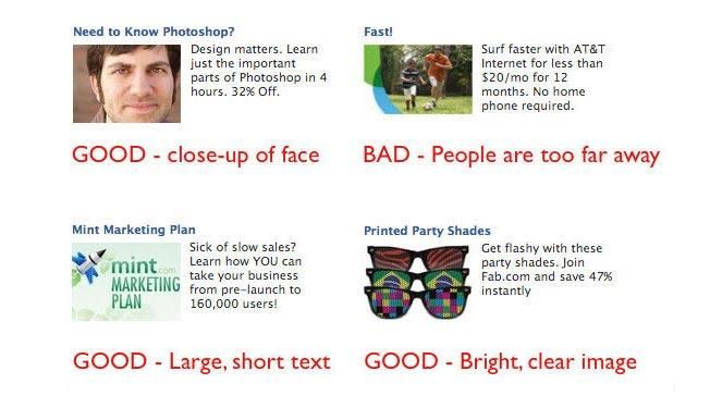 Visual facebook ads. 