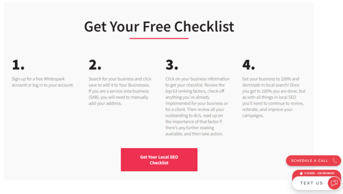 A free checklist from Whitespark.