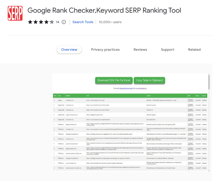 Serp hot sale ranking tool