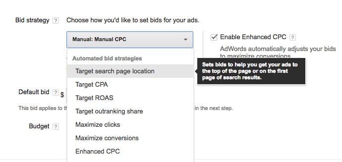 Manual CPC in Google Ads.