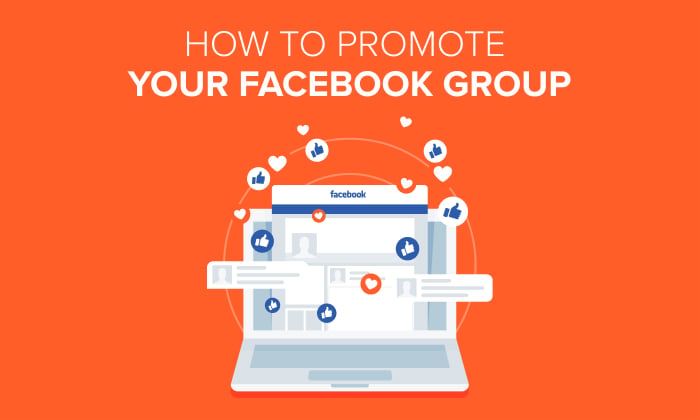 A graphic saying "How To Promote Your  Facebook Group."