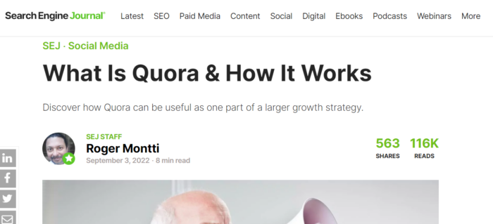 The SEJ article: What Is Quora & How It Works