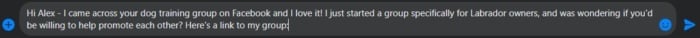 Messaging a facebook group member. 