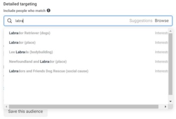 Targeting particular keywords in facebook ads. 