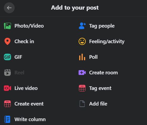 Adding things to a Facebook groups post. 