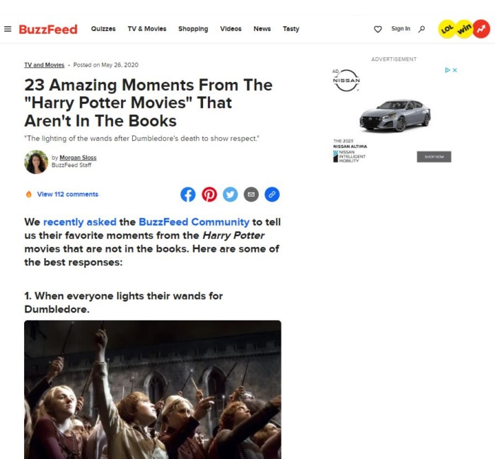 Harry potter buzzfeed article. 