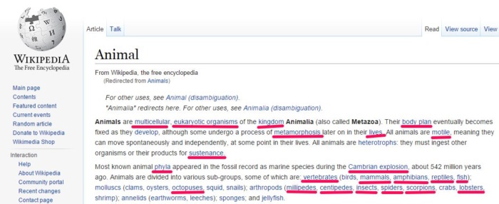 Wikipedia page for "animal". 