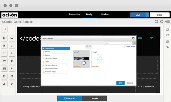 Act-on marketing automation tool interface. 