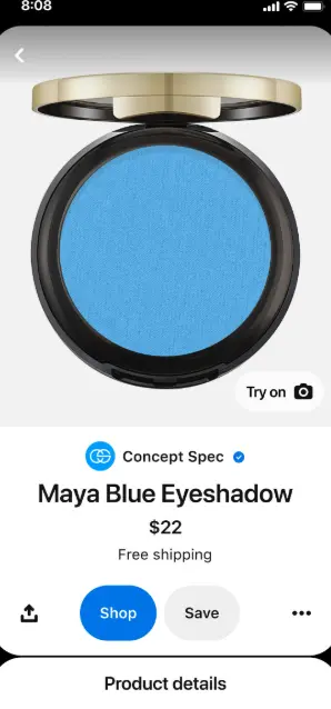 The Try on Function of Pinterest.