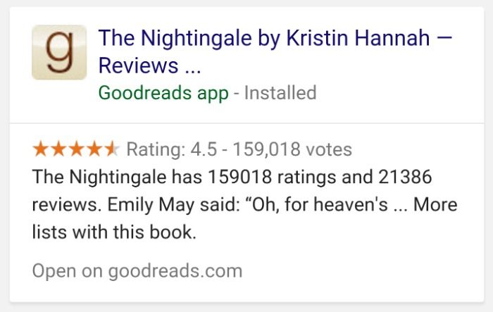 A snippet from Goodreads.