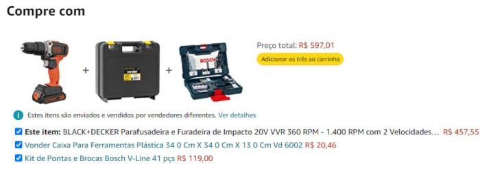 Exemplo de vendas na Amazon