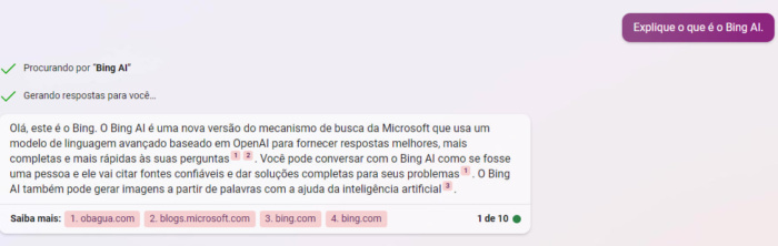 inteligência artificial do Bing