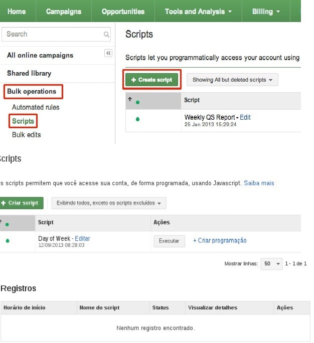 Como Configurar Scripts em sua conta do Google ads