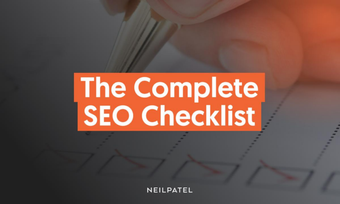 A graphic that says: The Complete SEO Checklist.
