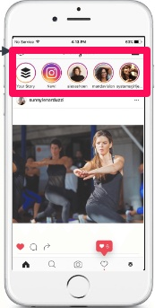 An image of instagram highlighting where stories can be found. Instagram marketing tips