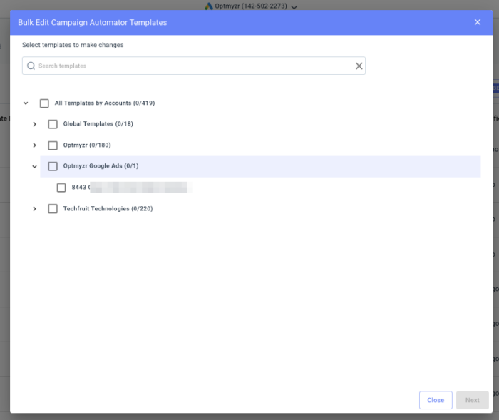 Bulk Edit Campaign automator templates for ppc automation