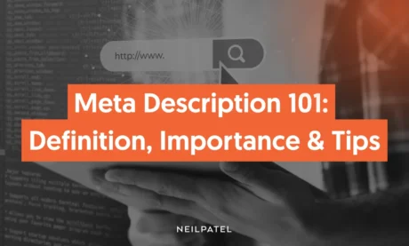 A graphic that says "Meta Description 101: Definition, Importance, and Tips."