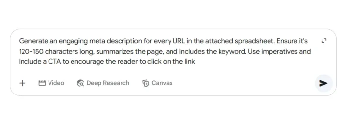 An AI-generated meta description prompt.
