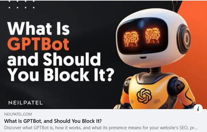 The What is GPTbot article as it appears on Facebook.