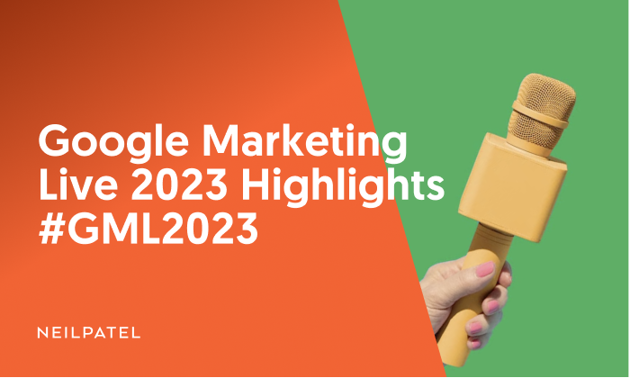 A graphic saying: Google Marketing Live 2023 Highlights #GML2023.