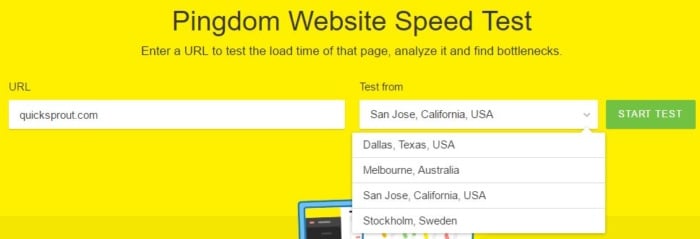 Pingdom website speed test. 