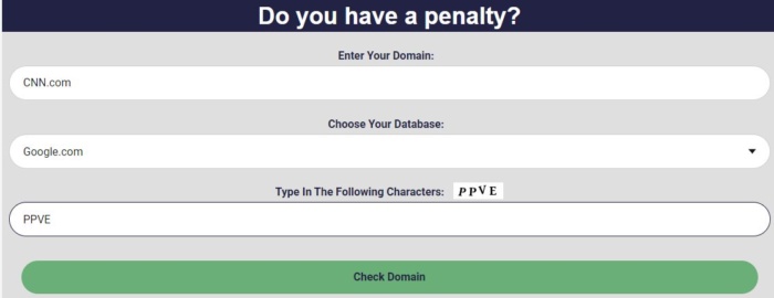 Website penalty indicator.