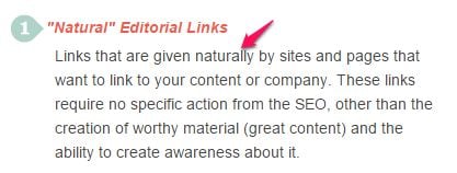 Creating editorial links example. 