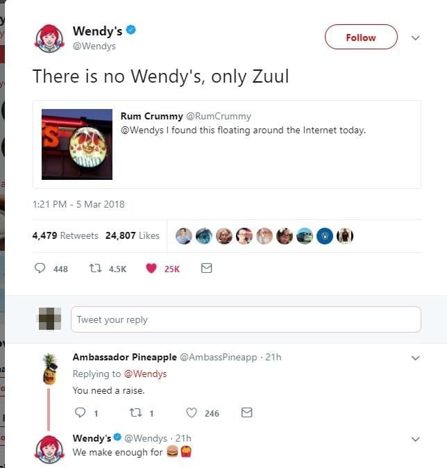 Wendy's tweet. 