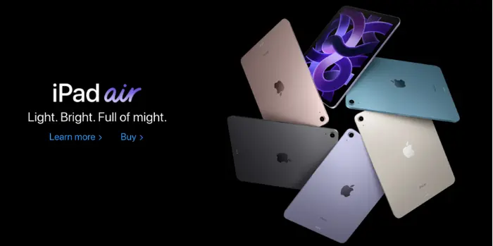 Apple iPad Air brand copywriting example