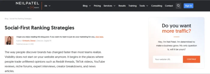 Neil Patel thought leadership blog post example