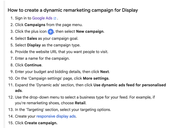 How to create a dynamic remarketing campaign.