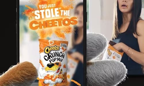 Cheetos ad on Snapchat. 