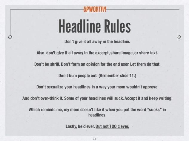 Rules to great headlines. 