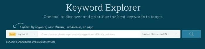 Moz keyword explorer. 
